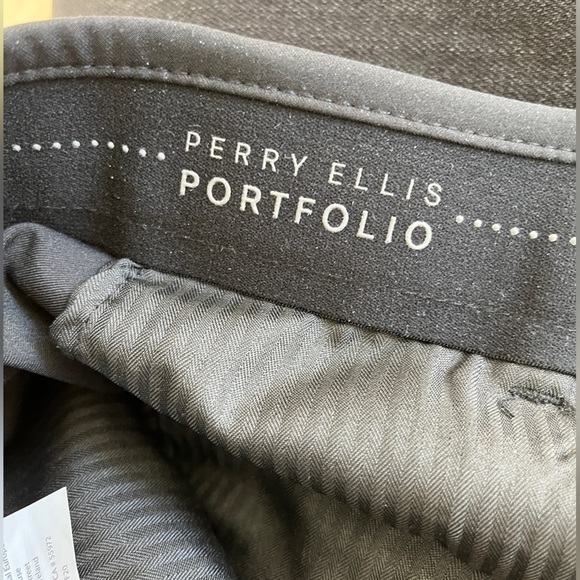 PERRY ELLIS Portfolio Men Black Lightweight Dress Pants Business Office Washable - Picture 5 of 10